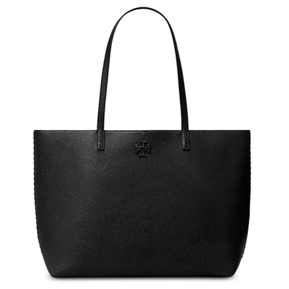 NWT Tory Burch McGraw Leather Shoulder Tote Bag BLACK 100% AUTHENTIC